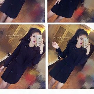 Set đầm body kèm áo khoát đen