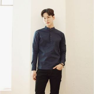 Áo sơ mi cổ trụ hàn quốc