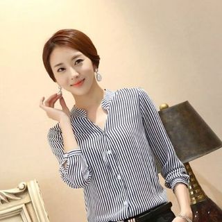 Áo sơ mi dài tay cổ trụ av0957