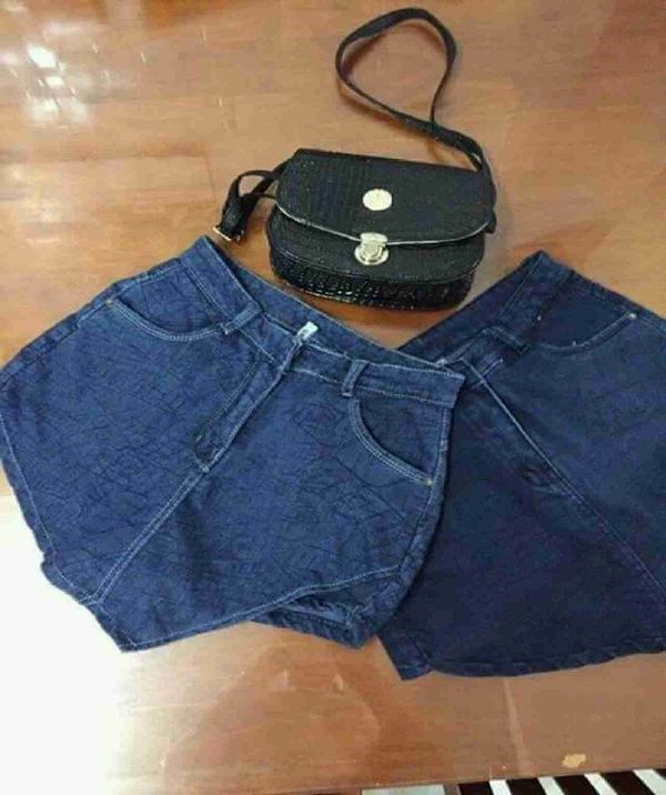 QUẦN GIẢ VÁY JEANS VẠT LỆCH SIÊU HÔT | Shopee Việt Nam