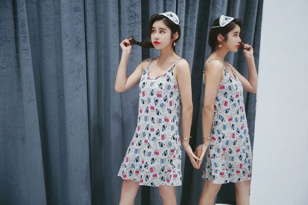 Mua Online Váy lanh 2 dây HOA NHÍ mặc nhà siêu mát  Khuyến mãi giá rẻ  52000 đ