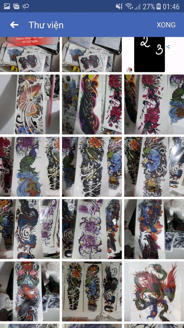 Hình Xăm Dán Tattoo Kín Tay Họa Tiết TQB229