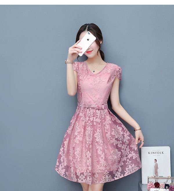 Váy ngủ phi lụa ngực chữ V dây lưng đan chéo gợi cảm TK876 hồng phấn -  Happyshop
