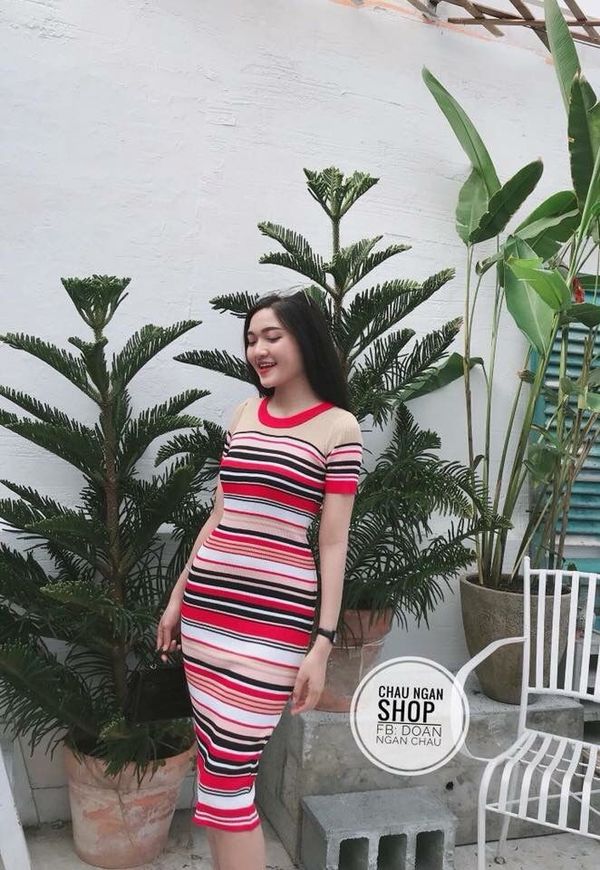 Váy len body kẻ ngang | Shopee Việt Nam