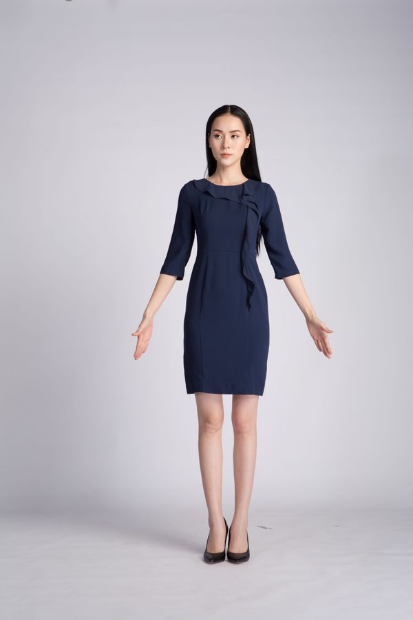 Váy liền thân xát nách cúc dọc- Off Sleeves Dress with Button – 222 Boutique