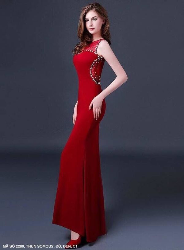 Váy dạ hội đỏ, đầm cưới đỏ thiết kế cúp ngực sang trọng CXDL - maxi.vn
