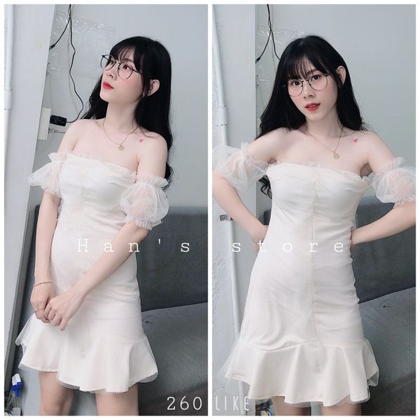 Đầm dự tiệc bẹt vai nơ - Thời Trang Hot Girl