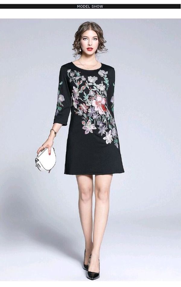Gu Beisha Đài Loan phụ nữ cao cấp xuân hè mới in váy ngắn tay thêu ren thêu  hoa - váy đầm 🆘 Kho Hàng Tàu | Đặt hàng cực dễ -