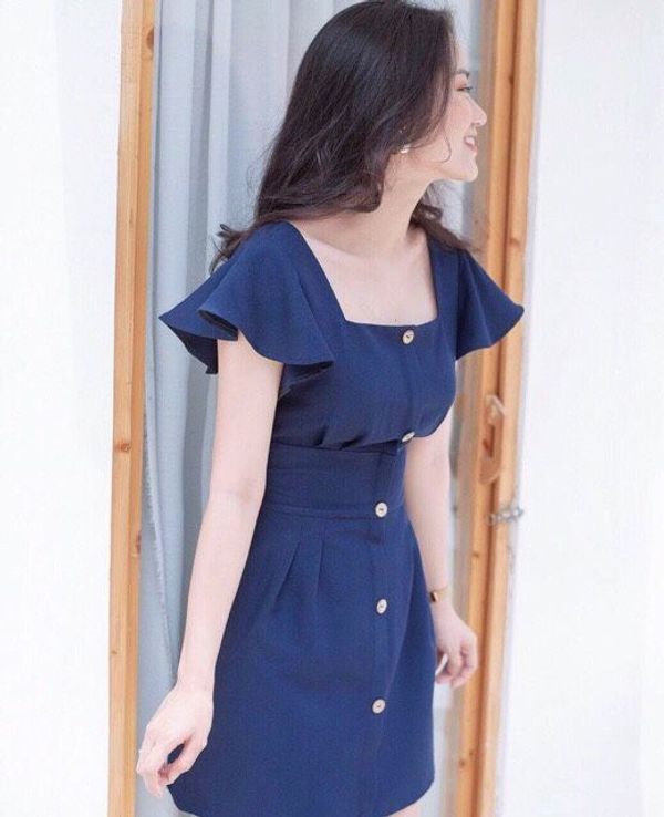 Đầm váy đi tiệc - dạo phố cổ V thắt nơ 3 màu (kèm hình thật) | Shopee Việt  Nam