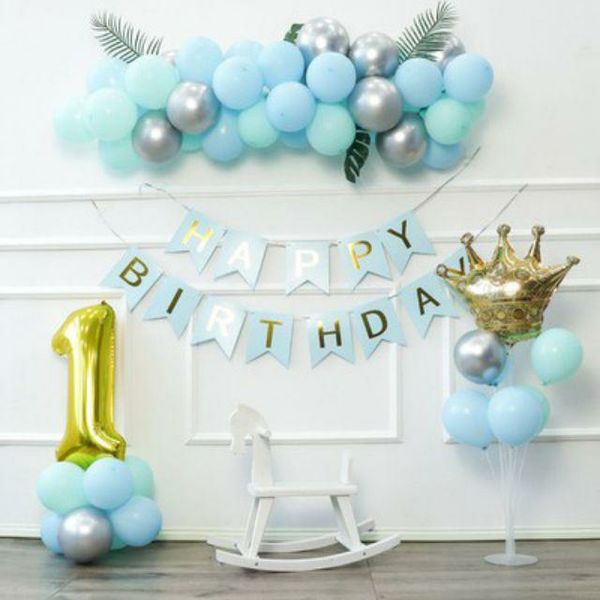 Bán set bong bóng trang trí sinh nhật chữ happy days 100 cho bé trai mẫu 1  Vua bong bóng shop