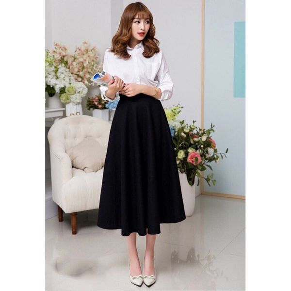 Chân váy dáng dài cotton, chân váy xòe Hàn Quốc | baybglam.com