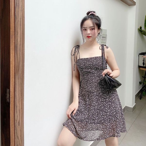 RX26 - Váy hoa nhí cổ thắt nơ ♥ Váy tiểu thư vintage, hợp mùa thu đông, lên  hình siêu xinh ♥ | Shopee Việt Nam