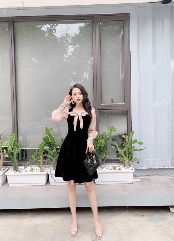 Váy Nhung Tay Voan Dài giá rẻ Tháng 72023BigGo Việt Nam