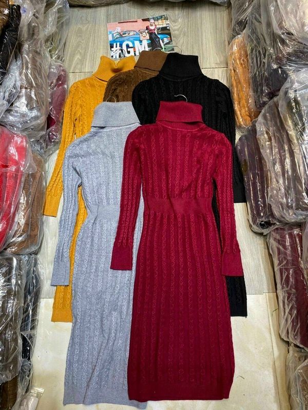 HÀNG SẴN) Váy len cổ lọ dáng suông dài ấm áp mùa thu đông style Hàn Quốc |  Lazada.vn