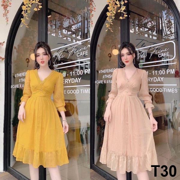 Váy voan tơ cao cấp dáng xòe ẢNH THẬT Màu Be size S M L Đầm dự tiệc  V910 MH  Shopee Việt Nam