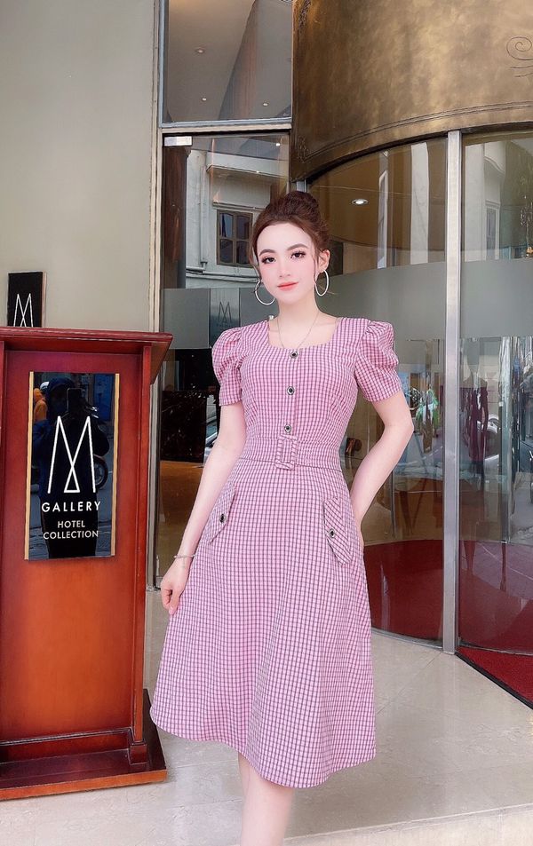 hàng có sẵn) Váy liền ngắn tay dáng xòe | Shopee Việt Nam