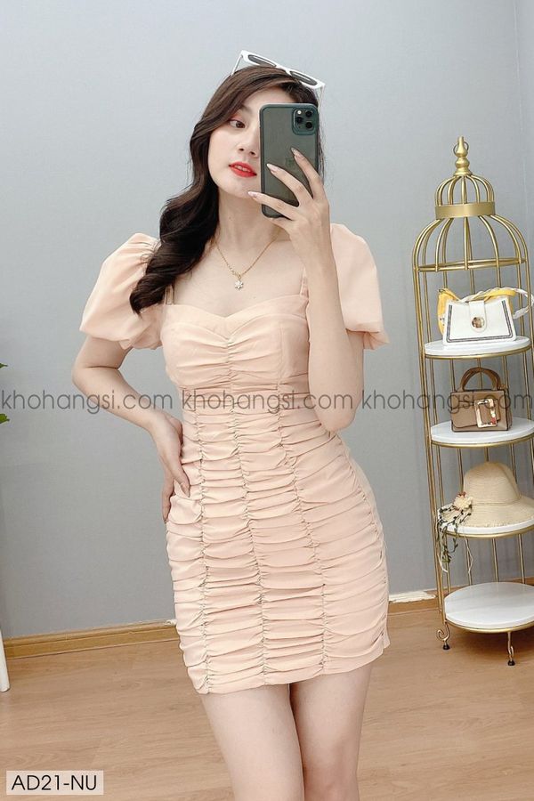 Đầm Body Hoa Nhún Thun Hai Dây Sang Chảnh V212 - Cloudy Dress