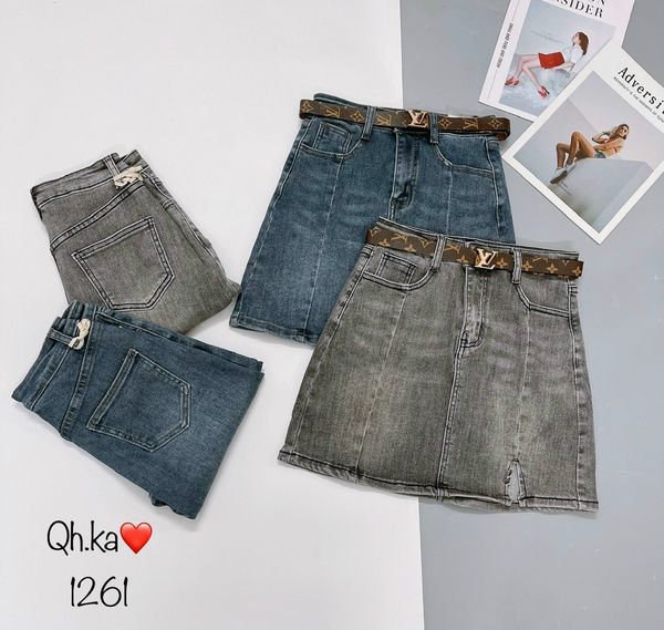 Mã FATRENDW1 giảm đến 30k đơn 99k chân váy jean ngắn  Chân váy jeans ngắn  2 túi kèm đai hàng QCL1  MixASale