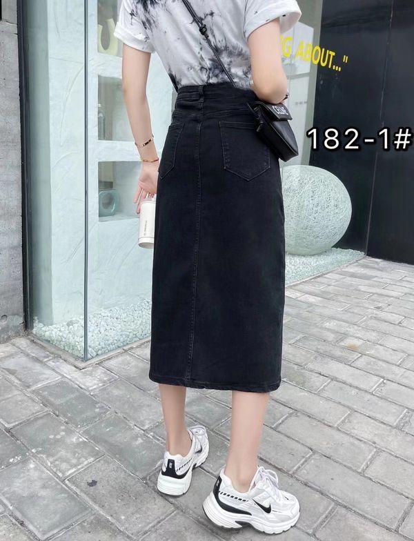 Chân váy jean đen dáng dài chỉ nổi xẻ tà sau [Kèm ảnh thật], chân váy nữ  jean bò Dáng Dài Chỉ Nổi Cạp Chun Sau Hàn Quốc - Quần giả váy |