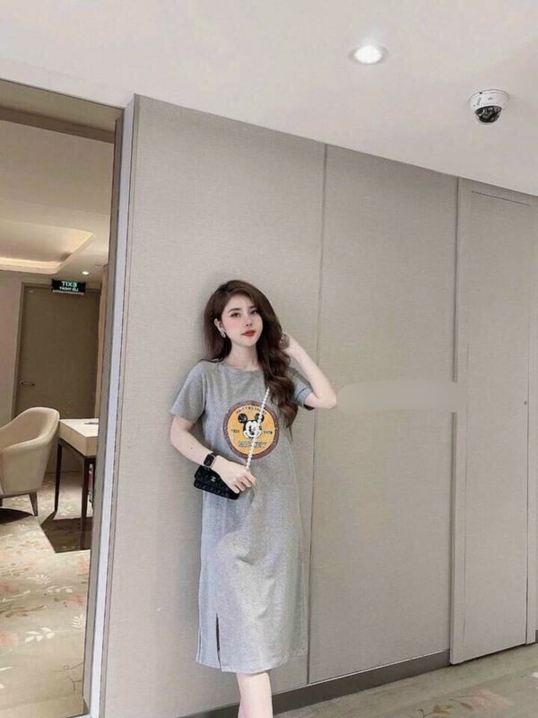 Đầm Suông, Váy Suông Cotton Dáng Dài in Chữ Today, Form Rộng Đến 75kg |  Lazada.vn