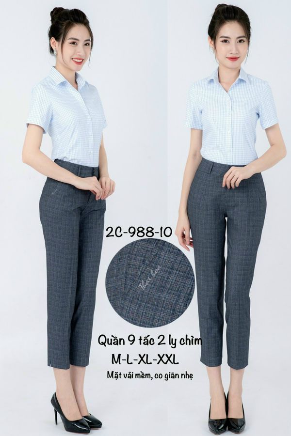 Quần tây Thái Hòa 9 tấc 2 ly chìm caro xám tiêu đậm 2C-988-10 giá sỉ, giá  bán buôn - Thị Trường Sỉ