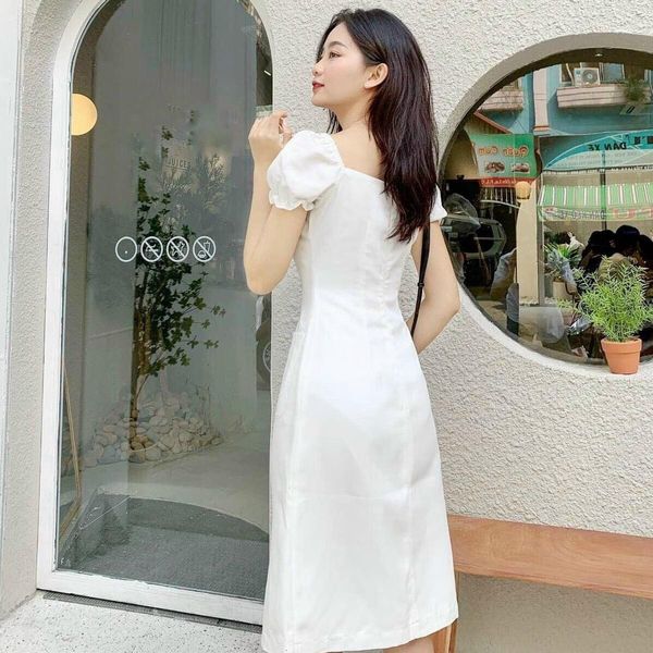 Đầm nữ công chúa dự tiệc, váy thiết kế dáng dài xẻ tà,đầm trắng bèo ngực  rớt vai cột dây yếm cổ tiểu thư, sang chảnh | Shopee Việt Nam
