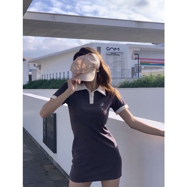 Váy polo xẻ tà nữ - Đầm trơn ôm body dáng ngắn cổ sơ mi cộc tay style korea  Ulzzang | Shopee Việt Nam