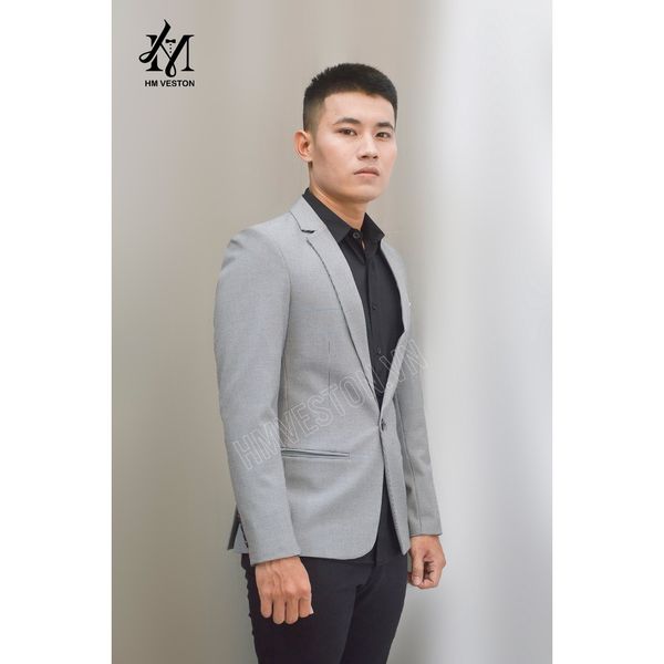Bộ vest Nam Hàn Quốc màu ghi xám  Bộ suit nam trẻ trung dáng ôm chất
