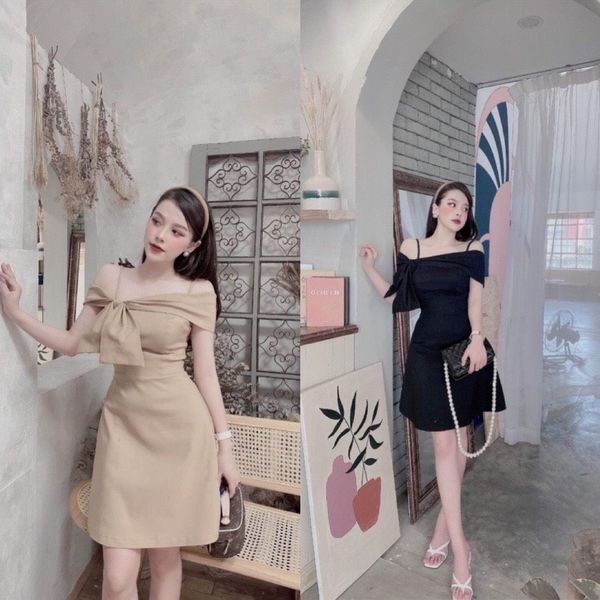 Váy trễ vai thiết kế mới Nơ ngực bản to sang chảnh - kameco - Đầm, váy nữ |  ThờiTrangNữ.vn