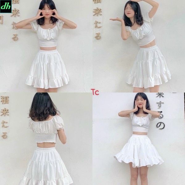 ORDER+ẢNH THẬT] Set áo croptop dài tay + chân váy dài vạt lệch phối lưới  cách điệu Ulzzang siêu chất ❤️ | Shopee Việt Nam