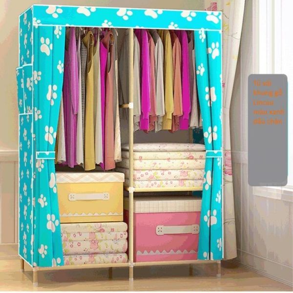 Tự may ] Vỏ áo tủ vải cao cấp bằng vải thật may theo kích thước không kèm  khung KT: 175 x 45 x 165 | Lazada.vn
