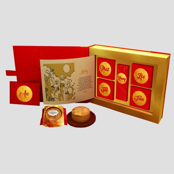 Đồ gỗ mỹ nghệ kèm hộp bánh trung thu Phượng Cát Tài An Khang chắc chắn sẽ là món quà độc đáo nhất dành tặng cho người yêu