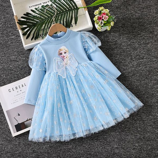 Váy đầm công chúa Elsa màu xanh kèm tà dài cho bé gái 3-11 tuổi | Lazada.vn