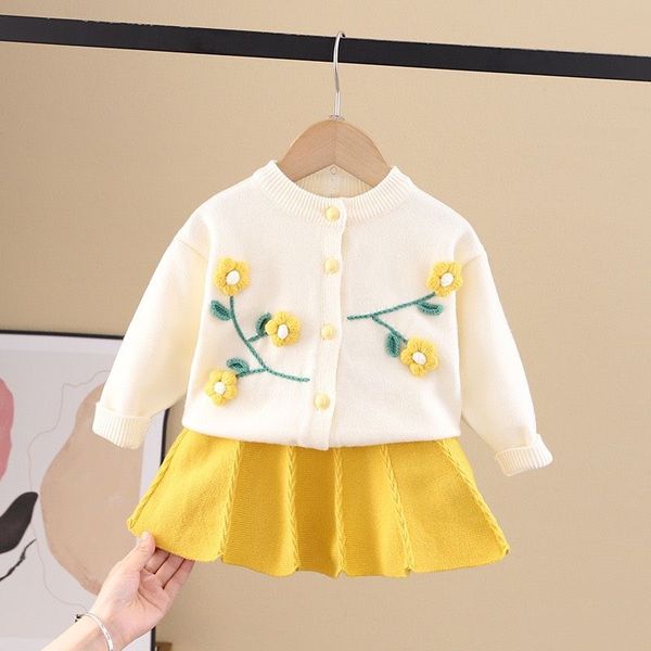 Set áo vay len bé gái Váy bé gái Áo bé gái Đồ bộ bé gái Áo len bé gái Váy  len bé gái DBG038 cho bé từ 1 2 3 4