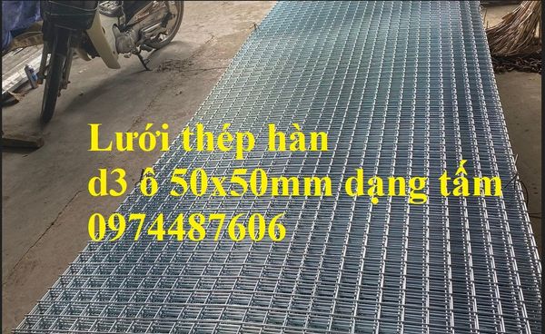 Lưới thép hàn mạ kẽm D3 a 50x50mm dạng tấm. Hàng có sẵn tại kho Hà Nội