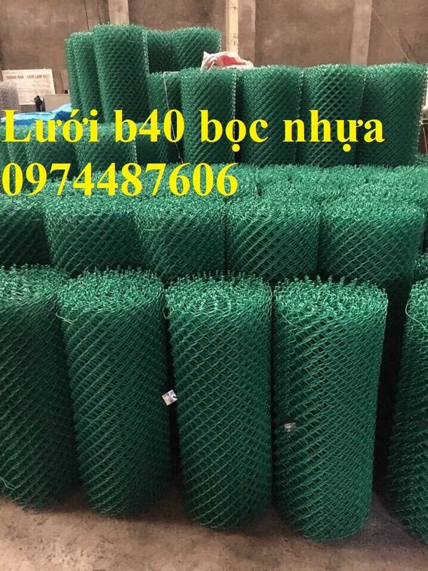 Lưới B40 bọc nhựa ô 50x50mm, 60x60mm làm hàng rào bảo vệ