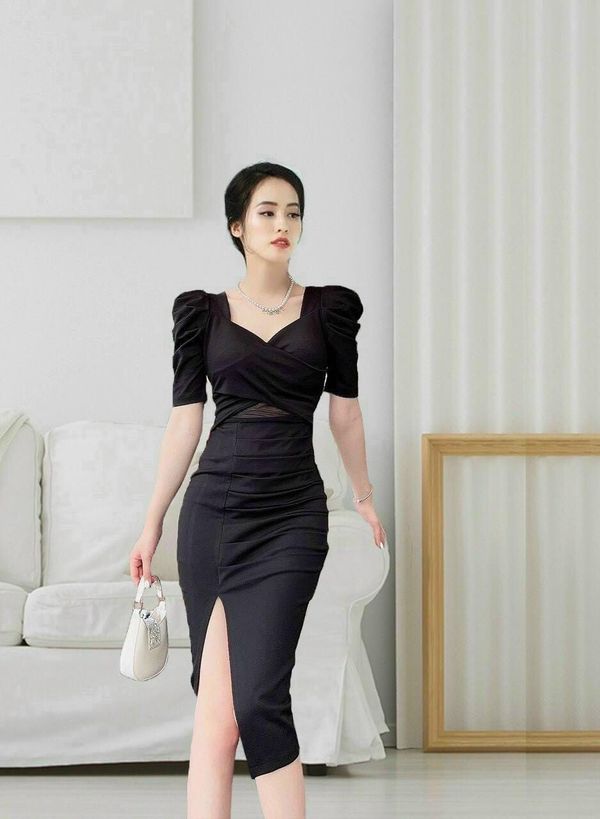 Giảm giá Đầm nhung body cao cấp d220 sang trọng màu xanh - Mua Thông Minh