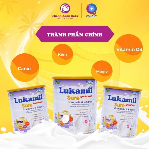 Sữa bột Lukamil Sure vị hạt chia Mỹ Organic hỗ trợ phục hồi sức khỏe 900g - Thanh Xuân Baby Sữa bột Lukamil Sure vị hạt chia Mỹ Organic hỗ trợ phục hồi sức khỏe 900g - Thanh Xuân Baby