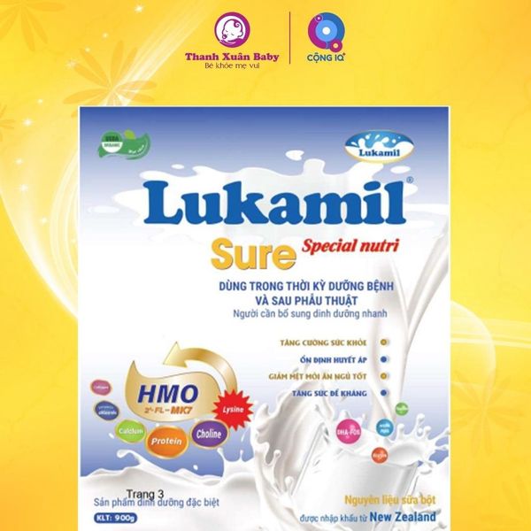 Sữa bột Lukamil Sure vị hạt chia Mỹ Organic hỗ trợ phục hồi sức khỏe 900g - Thanh Xuân Baby Sữa bột Lukamil Sure vị hạt chia Mỹ Organic hỗ trợ phục hồi sức khỏe 900g - Thanh Xuân Baby