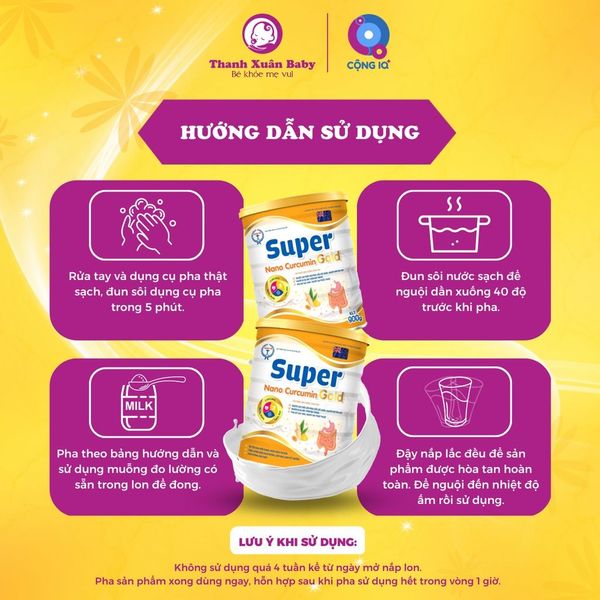 Sữa bột nghệ Super Nano Curcumin 900g phục hồi sức khỏe sau phẫu thuật - Thanh Xuân Baby Sữa bột nghệ Super Nano Curcumin 900g phục hồi sức khỏe sau phẫu thuật - Thanh Xuân Baby
