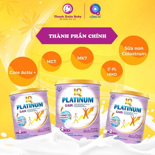 Sữa bột tăng cân cho người gầy IQ Platinum Gain 900g sữa bò cải thiện cân nặng - Thanh Xuân Baby Sữa bột tăng cân cho người gầy IQ Platinum Gain 900g sữa bò cải thiện cân nặng - Thanh Xuân Baby