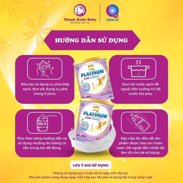 Sữa bột tăng cân cho người gầy IQ Platinum Gain 900g sữa bò cải thiện cân nặng - Thanh Xuân Baby Sữa bột tăng cân cho người gầy IQ Platinum Gain 900g sữa bò cải thiện cân nặng - Thanh Xuân Baby