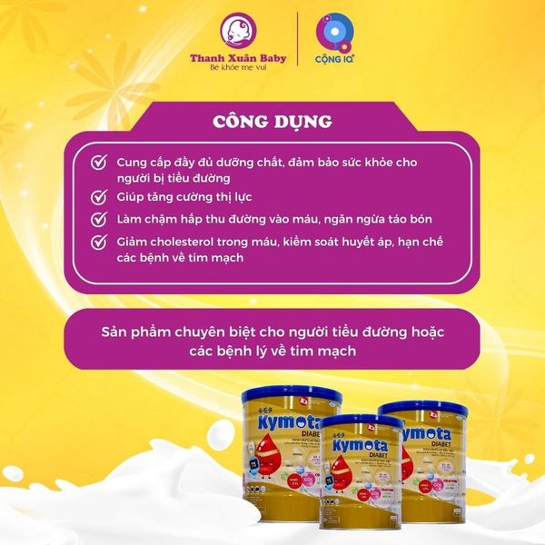 Sữa non Kymota Diabet cung cấp dinh dưỡng cho người tiểu đường 900g - Thanh Xuân Baby Sữa non Kymota Diabet cung cấp dinh dưỡng cho người tiểu đường 900g - Thanh Xuân Baby