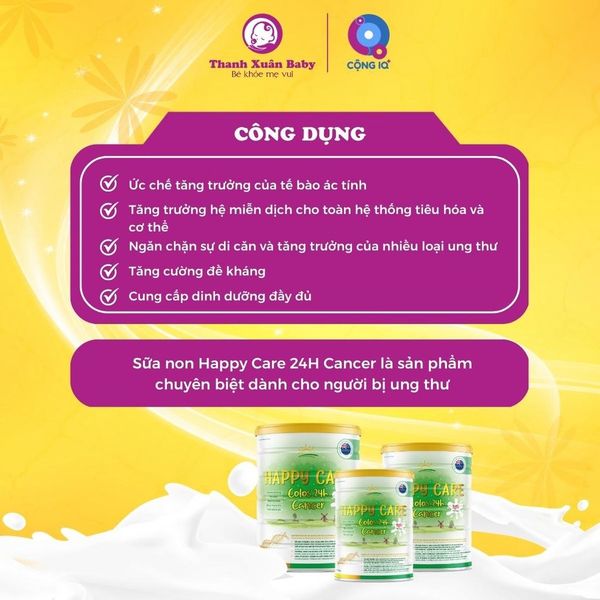 Sữa non cho người ung thư Happy Care 24H Cancer tăng sức đề kháng 800g - Thanh Xuân Baby Sữa non cho người ung thư Happy Care 24H Cancer tăng sức đề kháng 800g - Thanh Xuân Baby