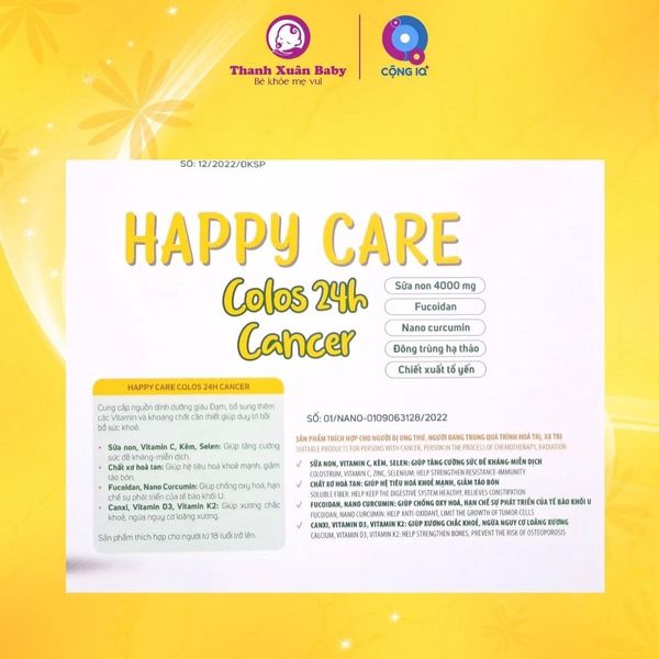 Sữa non cho người ung thư Happy Care 24H Cancer tăng sức đề kháng 800g - Thanh Xuân Baby Sữa non cho người ung thư Happy Care 24H Cancer tăng sức đề kháng 800g - Thanh Xuân Baby
