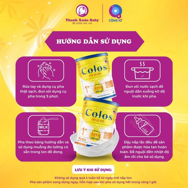 Sữa non Colos Mom Pedia 1+ cải thiện biếng ăn giúp trẻ ăn ngon miệng 800g - Thanh Xuân Baby Sữa non Colos Mom Pedia 1+ cải thiện biếng ăn giúp trẻ ăn ngon miệng 800g - Thanh Xuân Baby