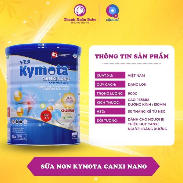 Sữa non Kymota Canxi Nano bổ sung Canxi giúp chắc khỏe xương 900g - Thanh Xuân Baby Sữa non Kymota Canxi Nano bổ sung Canxi giúp chắc khỏe xương 900g - Thanh Xuân Baby