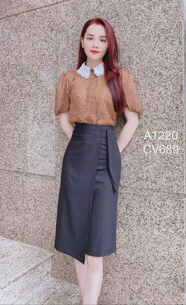 Chân váy công sở thiết kế vạt trước SK2110 KRFashion nữ xinh xắn váy Hàn  Quốc đẹp