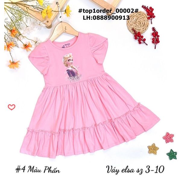 Váy dài tay bé gái KidsMBVT in hình Thỏ & Hoa M20T (Hồng) bán giao Vũng Tàu  24/7 2023