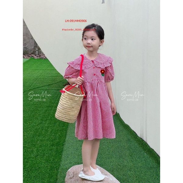 Đầm caro cổ sen dáng chữ A KK104-29 | Thời trang công sở K&K Fashion